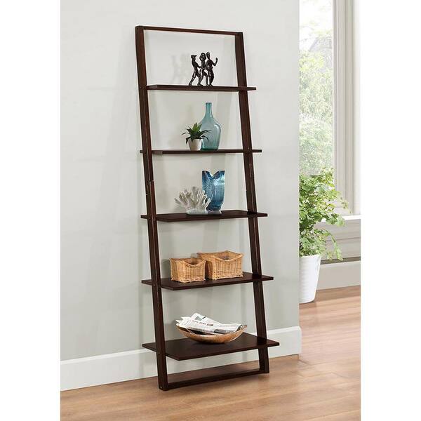 4D Concepts Arlington Dark Cappuccino Ladder Bookcase
