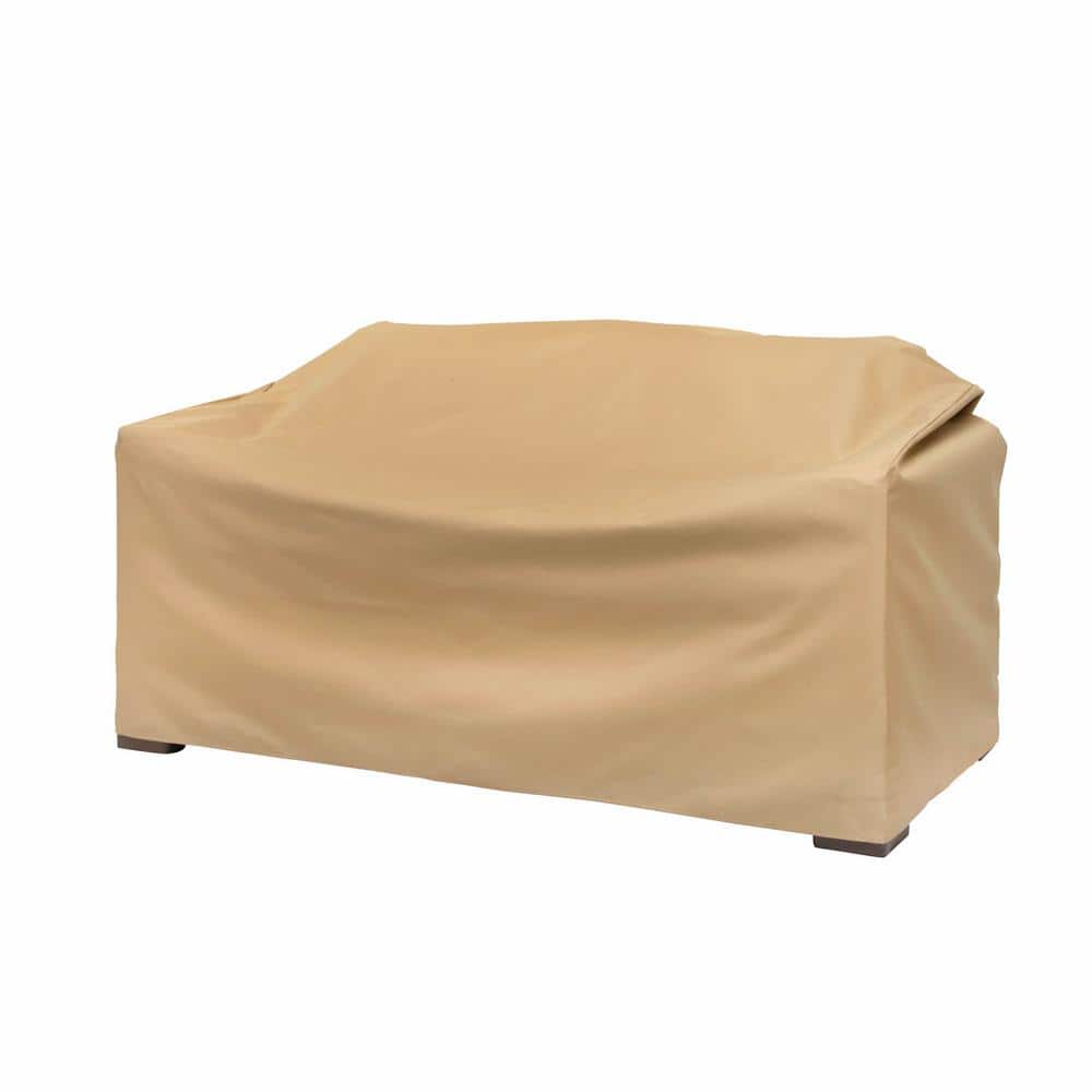 55 in. L x 33 in. W x 38 in. H, Khaki Basics Patio Loveseat Cover