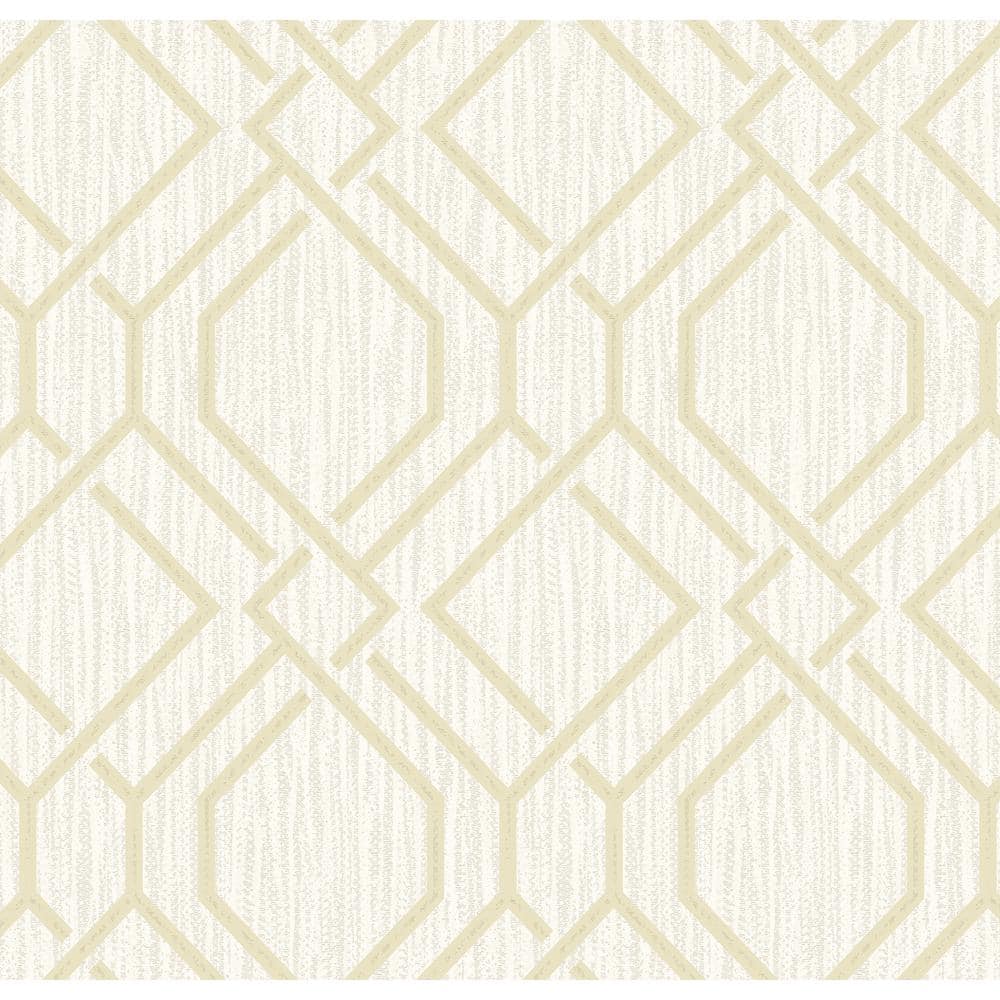 Frege Gold Trellis Vinyl Wallpaper Roll