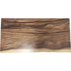 4 ft. L x 25 in. D Finished Saman Solid Wood Butcher Block Countertop With Live Edge