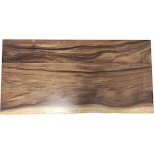4 ft. L x 25 in. D Finished Saman Solid Wood Butcher Block Countertop With Live Edge