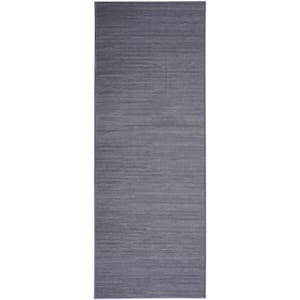 Washable Essentials Navy 2 ft. x 8 ft. All-over design Contemporary Runner Area Rug