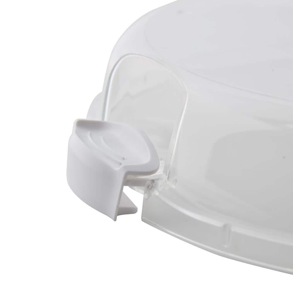 Acacia Round Lazy Susan with Clear Locking Lid and Compartments