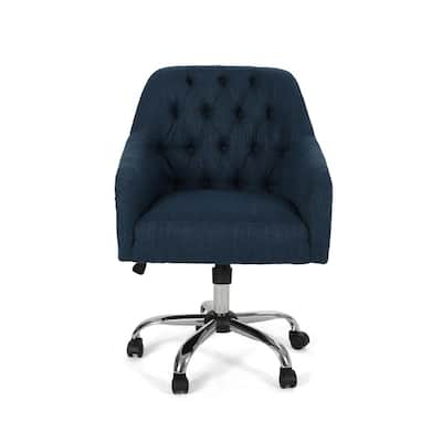 Barbour Navy Blue Fabric Swivel Office Chair