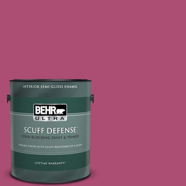 BEHR Ultra 1 gal. #100B-7 Hot Pink Extra Durable Semi-Gloss Enamel Interior Paint & Primer