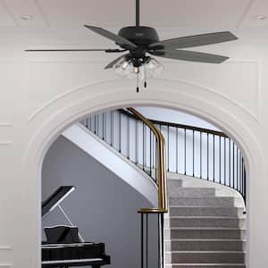 Dondra 60 in. Indoor Matte Black Ceiling Fan with Light Kit Included