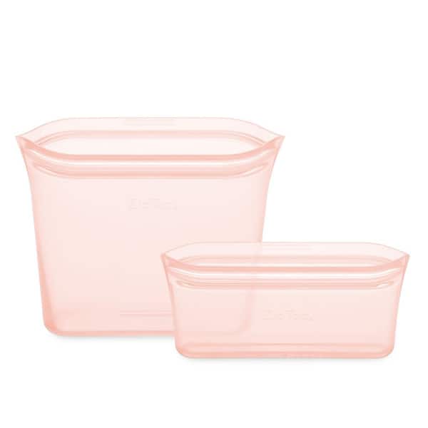 Zip Top 10-Piece Reusable Platinum Silicone Food Containers