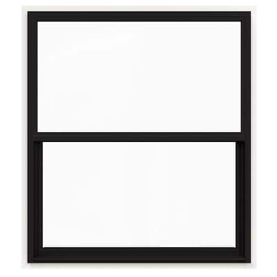 48 in. x 60 in. V-4500 Series Black Exterior/White Interior FiniShield Single-Hung Vinyl Window w/Fiberglass Mesh Screen