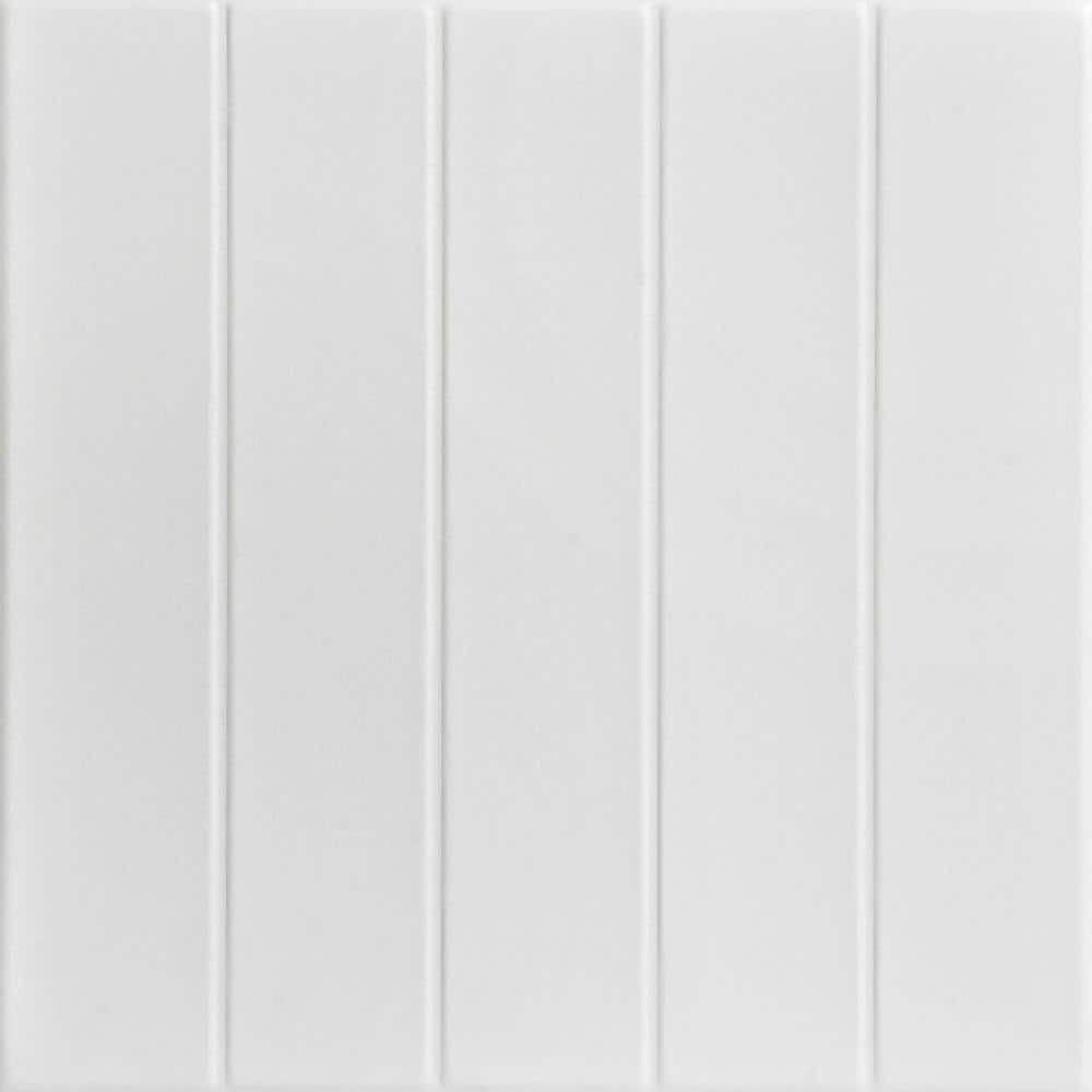 A La Maison Ceilings Bead Board White Heron 1.6 ft. x 1.6 ft ...