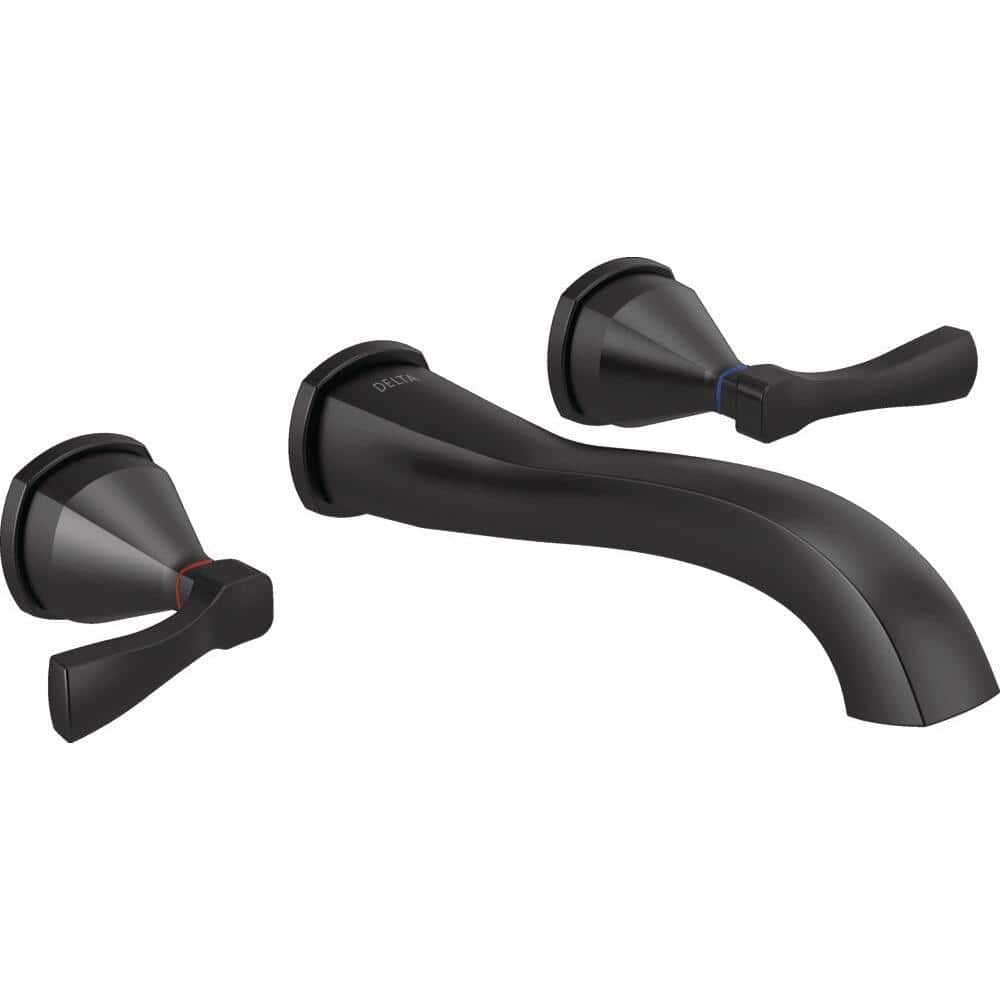 Stryke Transitional Matte Black Wall-Mounted Bathroom Faucet