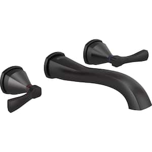 Stryke 2-Handle Wall Mount Bathroom Faucet Trim Kit in Matte Black (Valve Not Included)