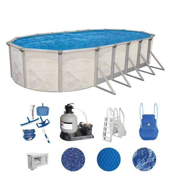 Independence 18 ft. x 33 ft. Oval 52 in. Deep Hard Sided Above Ground Deluxe Pool Package