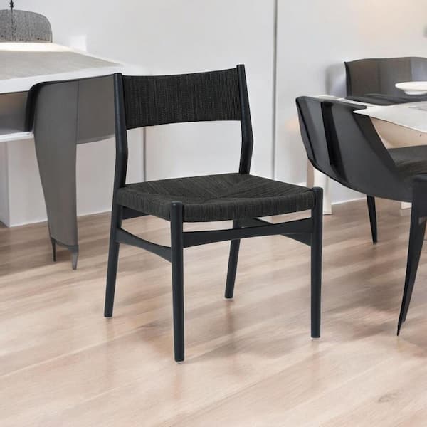 Black Wood 47 in. Pedestal Dining Table Seats 4