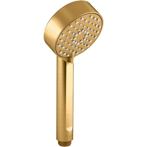 KOHLER Awaken 3-Spray Patterns 3.5625 in. Wall-Mount Handheld Shower Head in Vibrant Brushed Moderne Brass