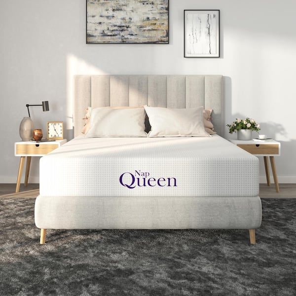 NapQueen Charlotte Queen Medium Bamboo Charcoal Memory Foam 8 in. Mattress