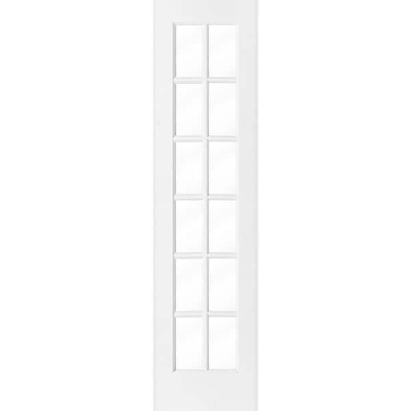 Krosswood Doors 24 in. x 96 in. 12-Lite Primed Solid Hybrid Core MDF Wood Interior Door Slab