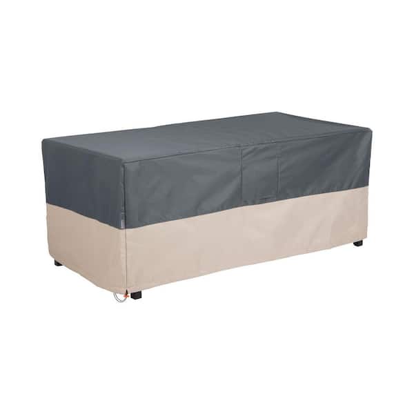 MODERN LEISURE Renaissance Patio Coffee Table Cover, 48 in. L x 25 in. W x 18 in. H, Gray