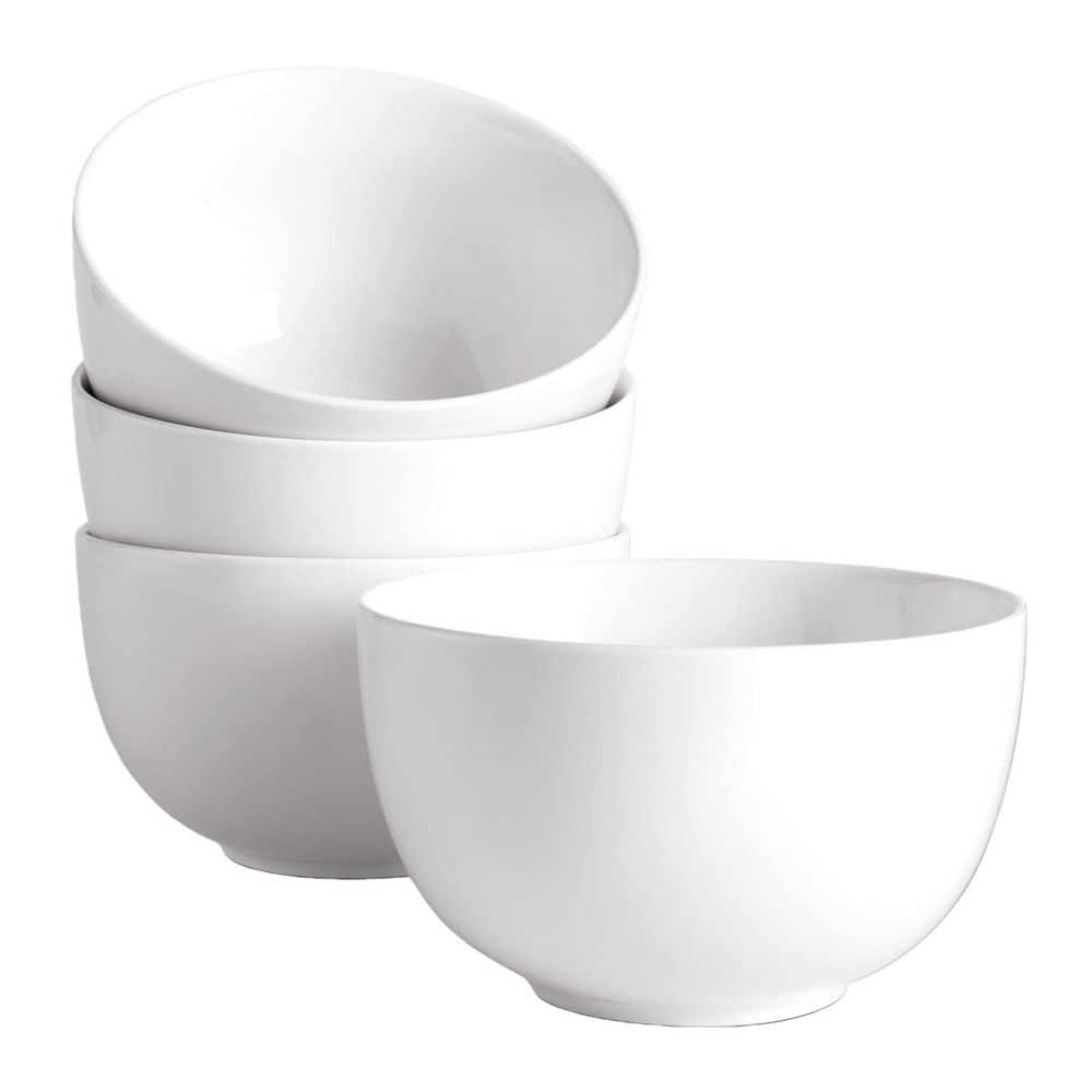 30 fl. oz. White Ceramic Large 5.8 in. Deep Soup Bowls Cereal Bowls for Kitchen, Bowls for Cereal Soup Oatmeal Set of 4 price history on PriceWatchPro