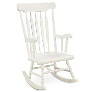 wooden white rocking chair