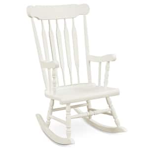 White Wood Indoor Outdoor Rocking Chair Rocker