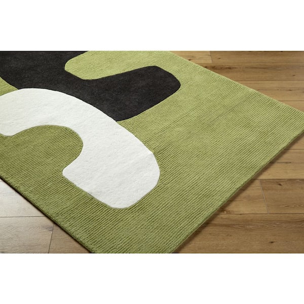5 ft. x 7 ft. Green/Black Rossi JWRS-2303 Handmade Area Rug