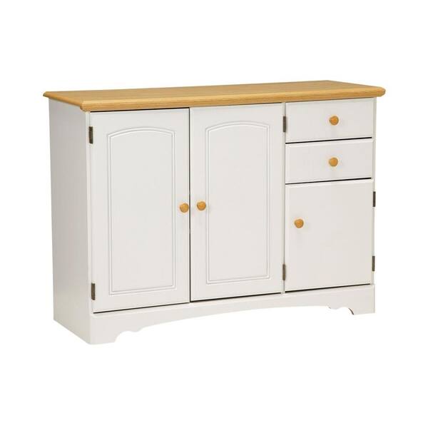 New Visions by Lane Kitchen Essentials 2-Drawers and 3-Doors White Buffet Cabinet