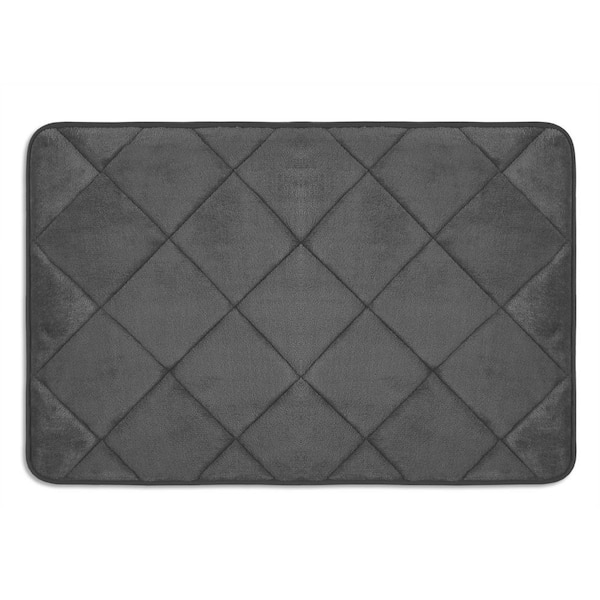 Home Dynamix Capri Haven Dark Gray 20 in. x 30 in. Machine Washable Memory Foam Bath Mat