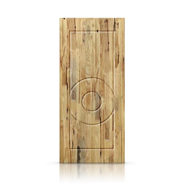 CALHOME 24 in. x 80 in. Weather Oak Stained Pine Wood Modern Interior Door Slab