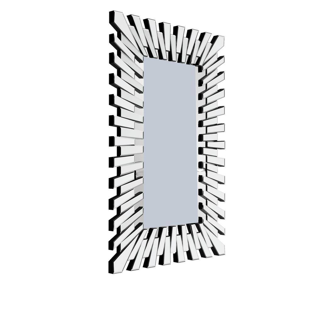 High-End Finish Silver 26 in. W x 39.4 in. H Modern Rectangle MDF, Glass Fr