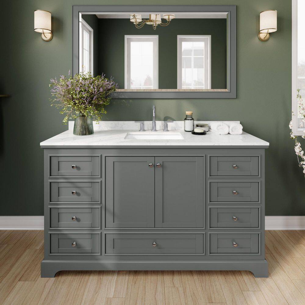 Deborah 60 in. Single Freestanding Dark Gray Bath Vanity with Top price history on PriceWatchPro