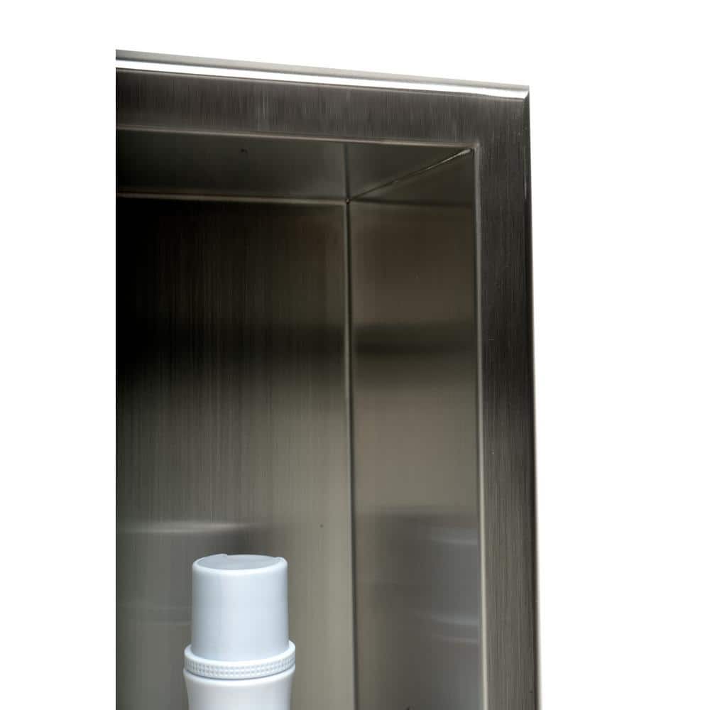 Brushed Stainless Steel Square Shower Niche Shelf