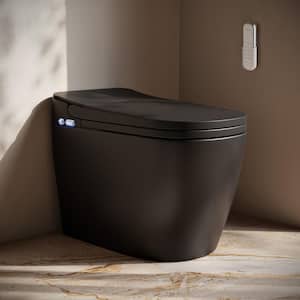 Avancer One Piece Smart Toilet 1.28 GPF in Matte Black with Heated Bidet, Air Drying, Night Light, Foot Sensor
