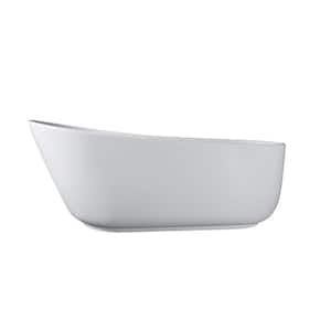 67 in. x 32 in. Soaking Bathtub with Right Drain in Matte White