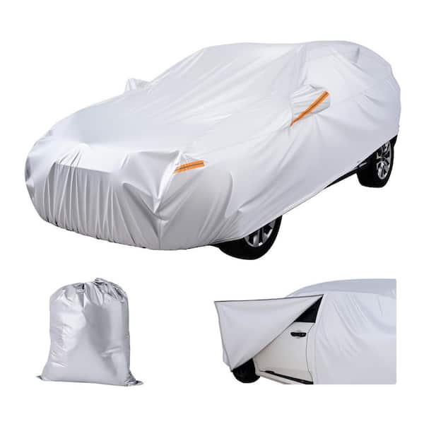 Car Cover for Toyota Camry, Waterproof All-Weather Full Exterior Cover with Door Zipper and Cotton Lining, Silver
