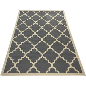 Modern Gray 4 ft. 9 in. x 6 ft. 10 in. Trellis Area Rug