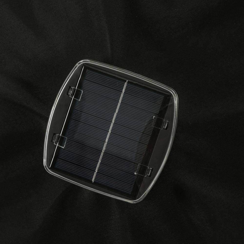 Mirage II Fiesta Black Aluminum Market Patio Umbrella with Solar LED Lights