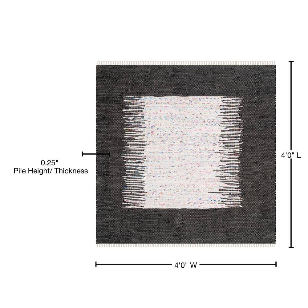 Montauk Ivory and Black Handwoven Cotton Area Rug