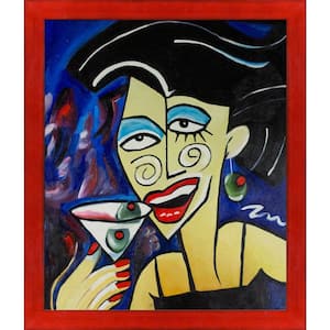 "Picasso by Nora, One More Drink with Stiletto Red Frame" by Nora Shepley Canvas Print