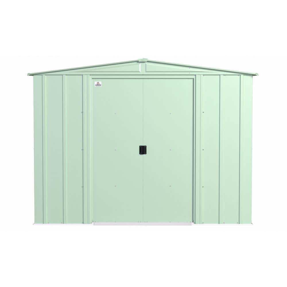 Sage Green 8' x 8' Steel Peak Roof Storage Shed Kit