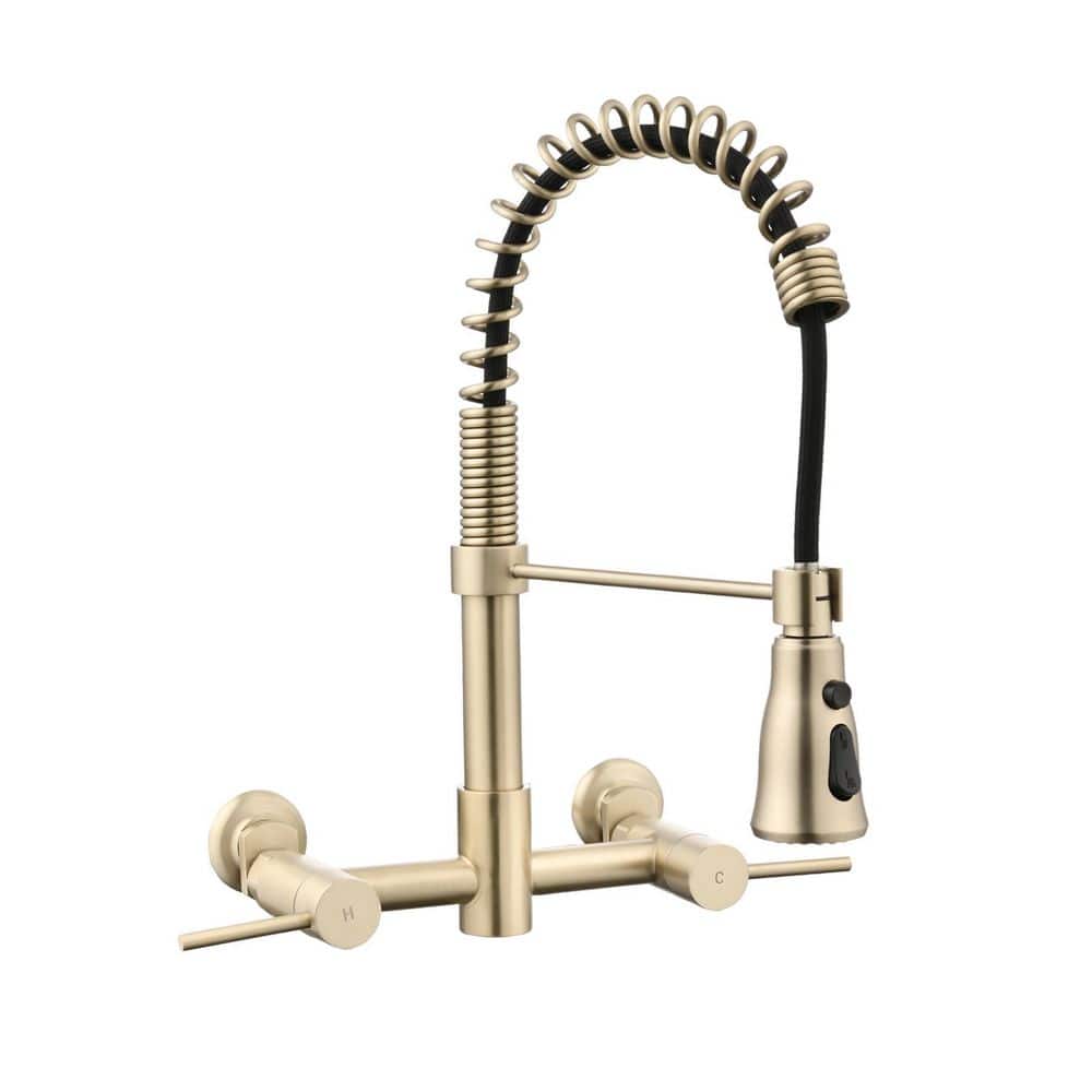 Double Handle Pull Down Sprayer Kitchen Faucet in Brushed Gold price history on PriceWatchPro