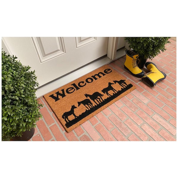 Horses Welcome 24 in. x 36 in. Door Mat
