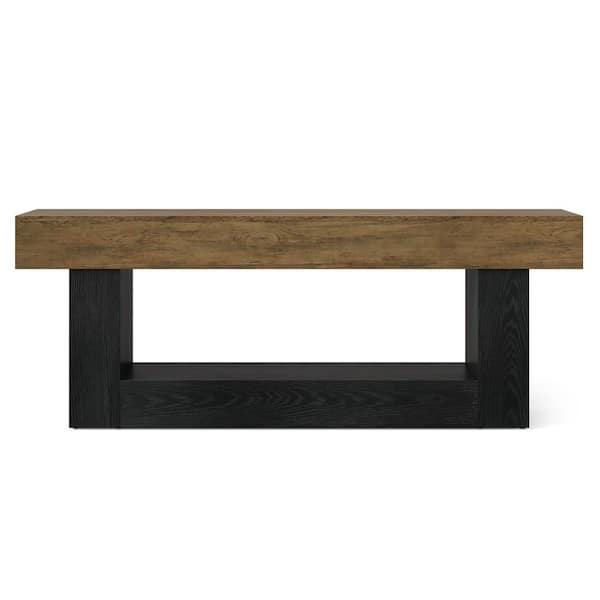 Turrella Brown and Black TV Stand Entertainment Center Fits TV's up to 70 in. with U-Shaped Pedestal& Open Storage Shelf