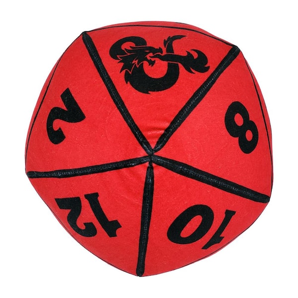 Teamson Kids Dungeons and Drag Red D20 Dice Multi-Color Travel Cloud Pillow