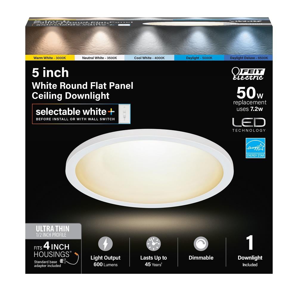 5-Inch White Aluminum LED Recessed Ceiling Downlight