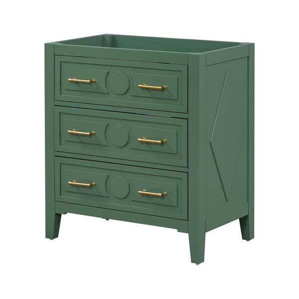 JimsMaison 30 in. W x 18 in. D x 33 in. H Bath Vanity Cabinet without Top in Green