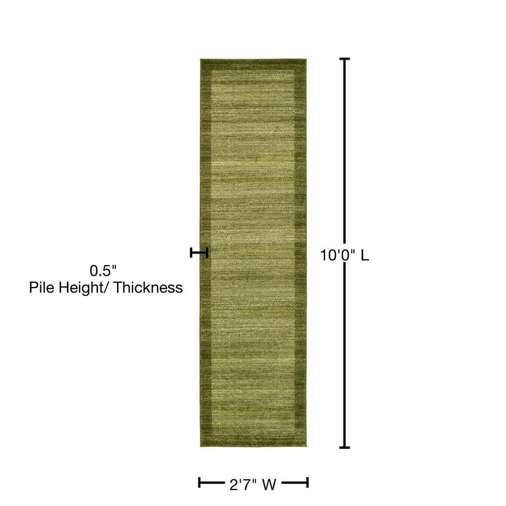 Light Green Synthetic Tufted Reversible Runner Rug