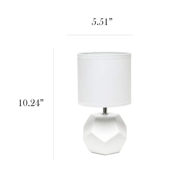 White Round Prism Mini Table Lamp, Home Depot Mini Table Lamps