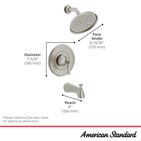 American Standard Rumson Single-Handle 1-Spray Tub and Shower Faucet with 1.8 GPM in Polished Chrome Valve Included - image 5
