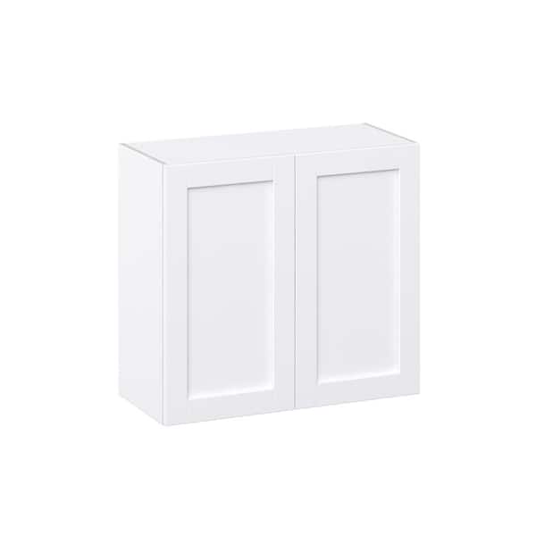 J COLLECTION Milton 33 in. W x 14 in. D x 30 in. H Assembled Shaker Wall Kitchen Cabinet in Bright White