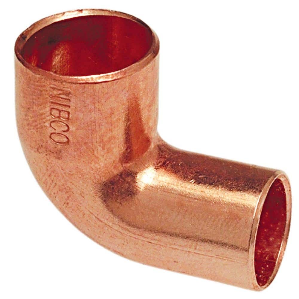 Everbilt 1-1/2 in. Copper Pressure 90-Degree Fitting x Cup Street Elbow, Brown -  NIBCO, W01590DHD